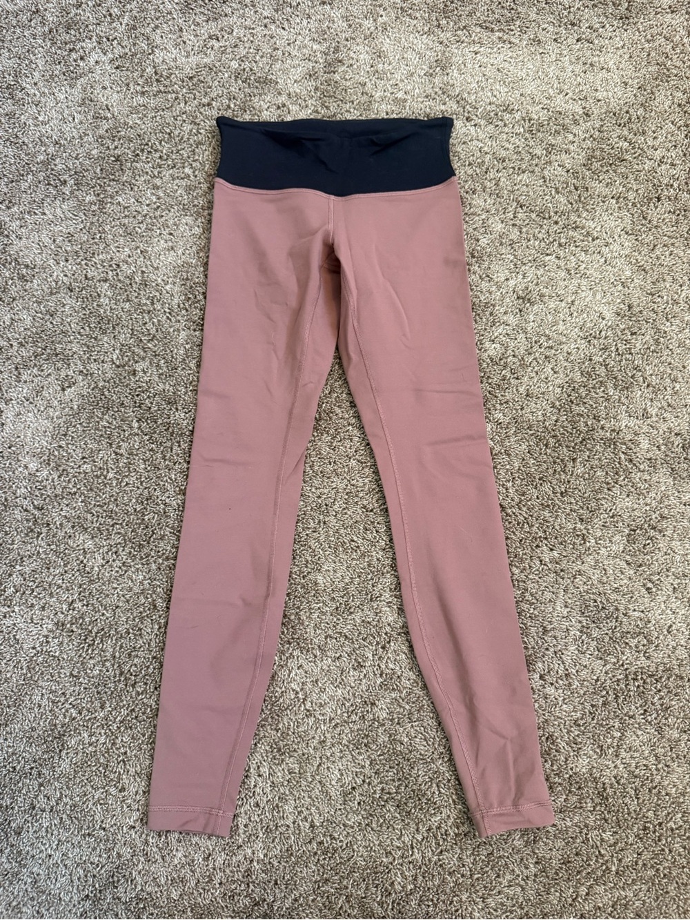 Kids High-Waist Pink Leggings with Black Waistband